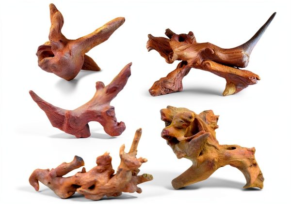 5-Piece 4-8 Inches Natural Aquarium Driftwood Decorations - Aquascape Decor for Fish Tanks, Betta Hideouts, Reptile Enclosures & Plant Attachment-0
