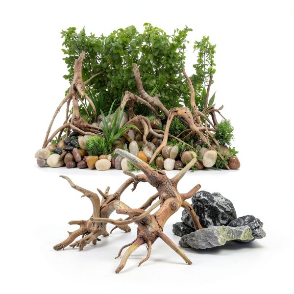 Tfwadmx Aquarium Driftwood Natural Wood 4''-7'' Reptile Branch Fish Tank Tree Plant Stump Ornament Decor 4 PCS-2