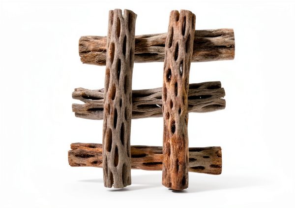 Natural Cholla Wood Hexagrowth Aquarium Décor Driftwood 5‑Piece 6"-0