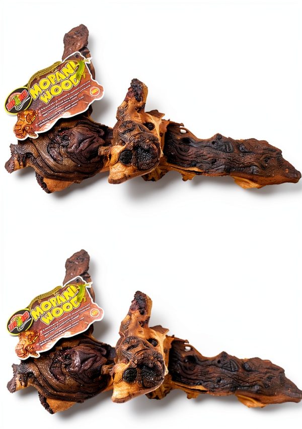 (2 Pack) Zoo Med Reptile Mopani Wood for Aquariums, Size: Medium (2" H x 6" W x 22" L)-0