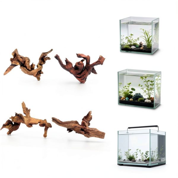 Natural Aquarium Driftwood awenyzen 4 pcs 4-8in Wood Branches for Tank-2