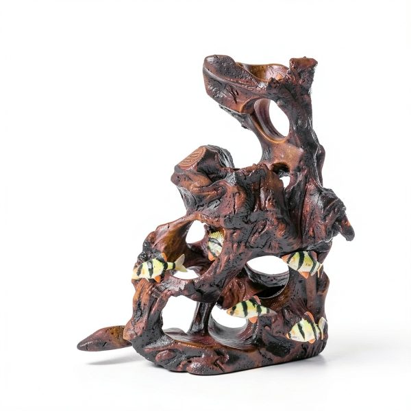 Natural Wood Aquarium Cave by redfeiyang – Multi‑Hole Hideout 7‑9″-5