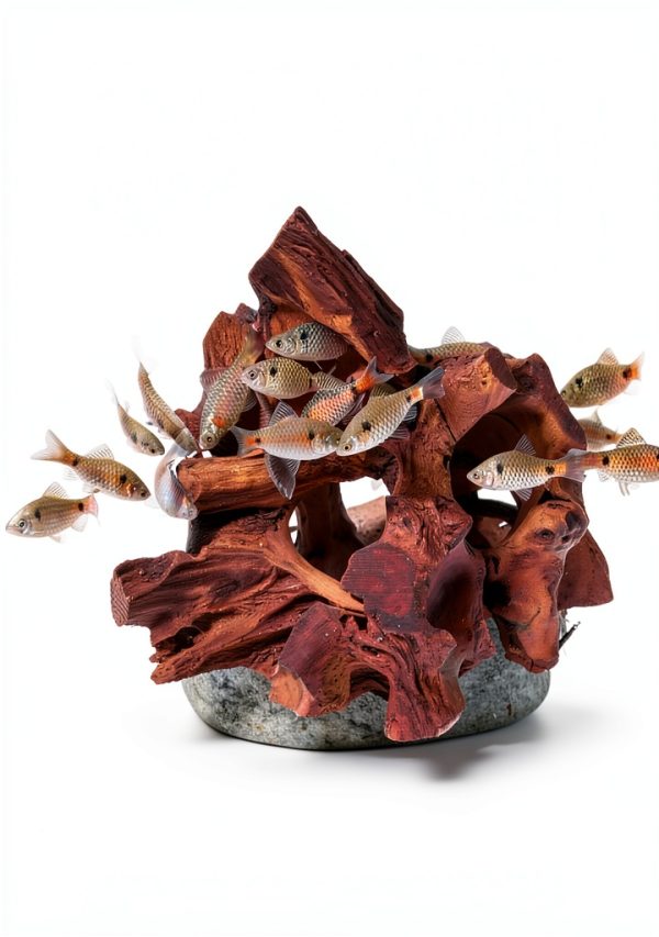 Natural Wood Aquarium Cave by redfeiyang – Multi‑Hole Hideout 7‑9″-3