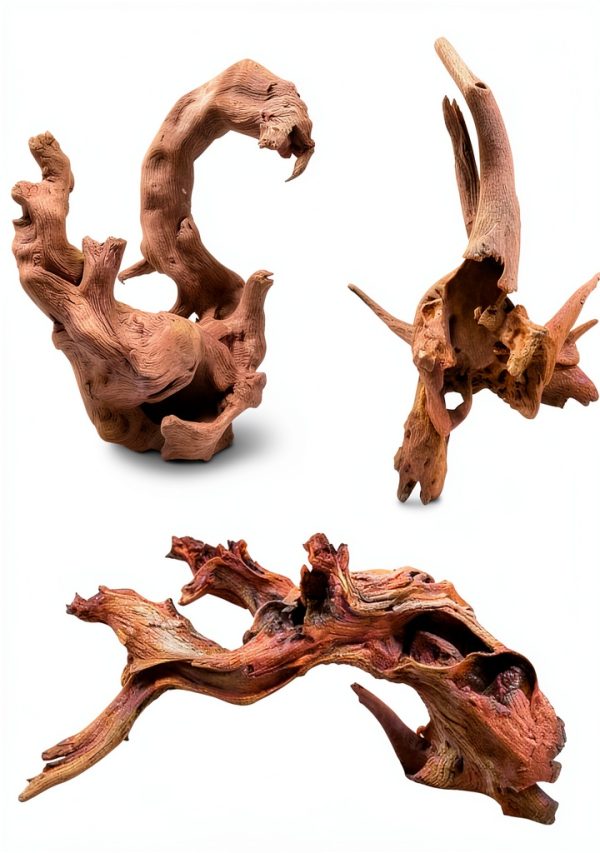Natural Driftwood Aquarium Décor EFFIELER 7‑11 Inch 3‑Pack Mopani Wood-0