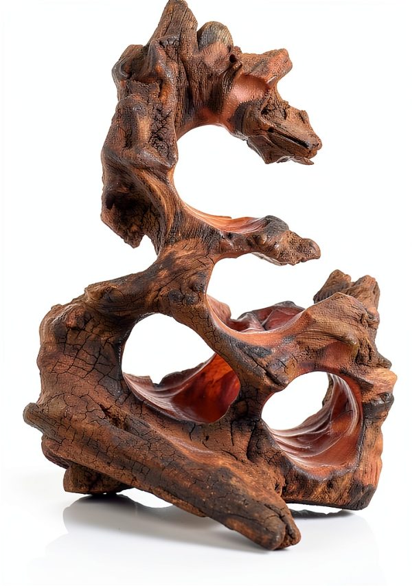 Natural Wood Aquarium Cave by redfeiyang – Multi‑Hole Hideout 7‑9″-7