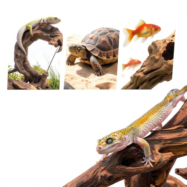 Natural Driftwood Aquarium Décor EFFIELER 7‑11 Inch 3‑Pack Mopani Wood-5
